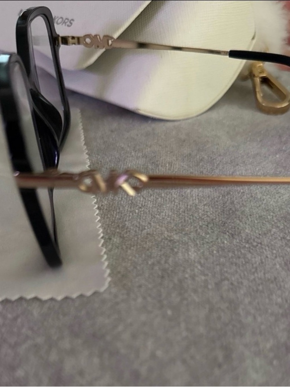 Michael Kors Black Frame Sunglasses with Gold Temples